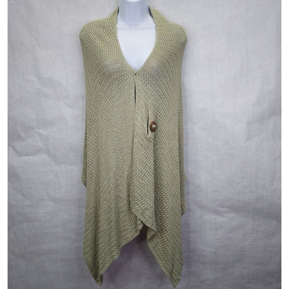 Soft Surroundings Waterfall Cardigan Shawl Women One Size Open Knit Button Lagum